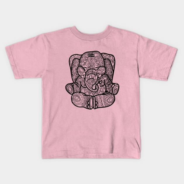 Indian elephant, decorative drawing Kids T-Shirt by kdegtiareva